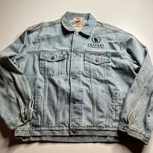 Vintage 1998 Wheel of Fortune Caesars Casino Denim Jacket Mens‎ XL Most Wanted